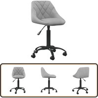 Bürostuhl Hellgrau Samt - Bürostuhl - Schreibtischstuhl - Ergonomischer Stuhl - Höhenverstellbar - Drehstuhl von VIDAXL