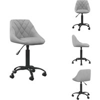 Bürostuhl Hellgrau Samt - Bürostuhl - Schreibtischstuhl - Ergonomischer Stuhl - Höhenverstellbar - Drehstuhl von VIDAXL