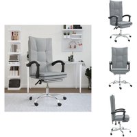 Bürostuhl mit Liegefunktion Hellgrau Stoff - Bürostuhl - Schreibtischstuhl - Ergonomischer Stuhl - Höhenverstellbar - Drehbarer Stuhl von VIDAXL