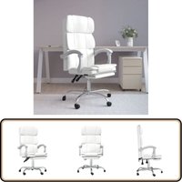 Bürostuhl mit Liegefunktion Weiß Kunstleder - Bürostuhl - Schreibtischstuhl - Ergonomischer Stuhl - Arbeitsplatzstuhl - Gamingstuhl von VIDAXL