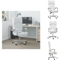 Bürostuhl mit Massagefunktion Weiß Kunstleder - Massage-Bürostuhl - Massage-Bürostühle - Bürostuhl Mit Massagefunktion - Bürostuhl Mit Liegefunktion von VIDAXL
