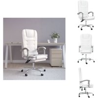 Bürostuhl mit Massagefunktion Weiß Kunstleder - Massierender Bürostuhl - Ergonomischer Bürostuhl - Schreibtischstuhl - Gaming-Stuhl von VIDAXL