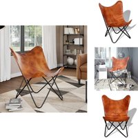 Butterfly-Sessel Braun Echtleder - Echtleder Sessel - Butterfly Sessel - Designer Sessel - Vintage Sessel - Wohnzimmersessel Butterfly-Sessel Braun Echtleder - Echtleder Sessel - Butterfly Sessel - Designer Sessel - Vintage Sessel - Wohnzimmersessel von VIDAXL