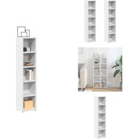 Vidaxl - CD-Regale 2 Stk. Weiß 21x16x93,5 cm Holzwerkstoff - cd Regal - Holzregal - Bücherregal - Aufbewahrungsbox - Medienregal von VIDAXL