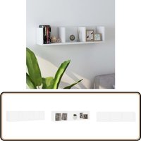 CD-Wandregal Weiß 75x18x18 cm Holzwerkstoff - cd Regal - Wandregal - Holzregal - Speicherlösung - Wohnraum Dekoration von VIDAXL