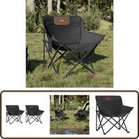Campingstühle 2 Stk. mit Tasche Klappbar Schwarz - Campingstuhl - Klappstuhl - Gartenstuhl - Outdoor Stuhl - Picknickstuhl von VIDAXL