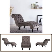 Chaiselongue Grau Samt - Chaiselongue - Samt Sessel - Wohnzimmermöbel - Grau - Bequeme Liegefläche Chaiselongue Grau Samt - Chaiselongue - Samt Sessel - Wohnzimmermöbel - Grau - Bequeme Liegefläche von VIDAXL
