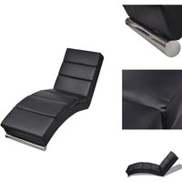 Chaiselongue Schwarz Kunstleder - Relaxliege - Chaise Lounge - Gartenmöbel - Outdoor Möbel - Wohnzimmer Dekoration Chaiselongue Schwarz Kunstleder - Relaxliege - Chaise Lounge - Gartenmöbel - Outdoor Möbel - Wohnzimmer Dekoration von VIDAXL