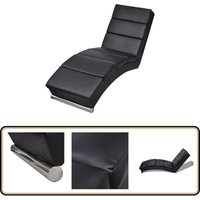 Chaiselongue Schwarz Kunstleder - Relaxliege - Chaise Lounge - Gartenmöbel - Outdoor Möbel - Wohnzimmer Dekoration von VIDAXL