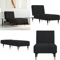 Chaiselongue Schwarz Samt - Samtsofa - Lounge Chair - Relaxsessel - Ecksitzmöbel - Wohnzimmersofa - Home & Living von VIDAXL