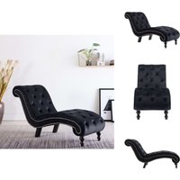 Chaiselongue Schwarz Samt - Samtsofa - Lounge Sessel - Chaise Longue - Wohnzimmer Dekoration - Bequeme Couch von VIDAXL