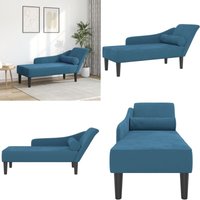 Chaiselongue mit Kissen Blau Samt - Vidaxl von VIDAXL