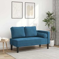 Chaiselongue mit Kissen Blau Samt Vidaxl von VIDAXL