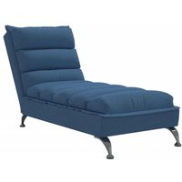 Chaiselongue mit Kissen Blau Stoff Vidaxl von VIDAXL