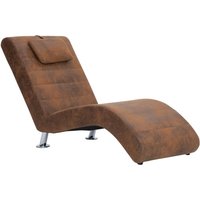 Chaiselongue mit Kissen Braun Wildleder-Optik Vidaxl Chaiselongue mit Kissen Braun Wildleder-Optik Vidaxl von VIDAXL