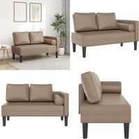 Chaiselongue mit Kissen Cappuccino Kunstleder - Vidaxl von VIDAXL