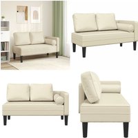 Chaiselongue mit Kissen Creme Kunstleder - Vidaxl von VIDAXL