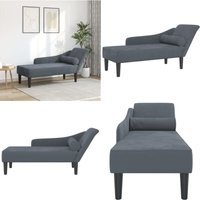 Chaiselongue mit Kissen Dunkelgrau Samt - Vidaxl von VIDAXL