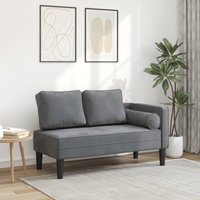 Vidaxl - Chaiselongue mit Kissen Dunkelgrau Samt von VIDAXL