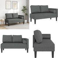 Chaiselongue mit Kissen Dunkelgrau Stoff - Chaiselongue - Relaxsessel - Wohnzimmermöbel - Grau Sofa - Polstermöbel - Home & Living Chaiselongue mit Kissen Dunkelgrau Stoff - Chaiselongue - Relaxsessel - Wohnzimmermöbel - Grau Sofa - Polstermöbel - Home & Living von VIDAXL