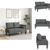 Chaiselongue mit Kissen Dunkelgrau Stoff - Chaiselongue - Relaxsessel - Wohnzimmermöbel - Grau Sofa - Polstermöbel Chaiselongue mit Kissen Dunkelgrau Stoff - Chaiselongue - Relaxsessel - Wohnzimmermöbel - Grau Sofa - Polstermöbel von VIDAXL