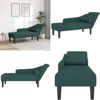 Chaiselongue mit Kissen Dunkelgrün Stoff - Vidaxl von VIDAXL