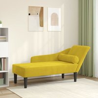 Chaiselongue mit Kissen Gelb Samt Vidaxl von VIDAXL