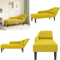 Chaiselongue mit Kissen Gelb Samt - Vidaxl von VIDAXL