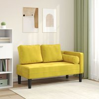 Vidaxl - Chaiselongue mit Kissen Gelb Samt von VIDAXL