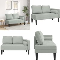 Chaiselongue mit Kissen Hellgrau Samt - Chaiselongue - Lounge Sofa - Samtsofa - Hellgrau - Wohnmöbel - Home & Living von VIDAXL