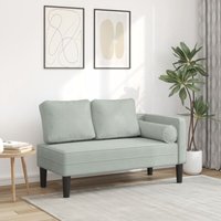 Chaiselongue mit Kissen Hellgrau Samt Vidaxl von VIDAXL