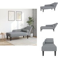 Vidaxl - Chaiselongue mit Kissen Hellgrau Stoff - Chaiselongue - Chaiselongues - Chaise Longue - Loungesofa Vidaxl - Chaiselongue mit Kissen Hellgrau Stoff - Chaiselongue - Chaiselongues - Chaise Longue - Loungesofa von VIDAXL