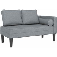 Chaiselongue mit Kissen Hellgrau Stoff vidaXL von VIDAXL