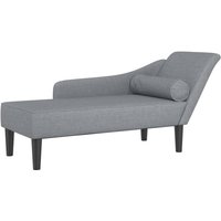 Chaiselongue mit Kissen Hellgrau Stoff Vidaxl von VIDAXL