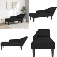 Chaiselongue mit Kissen Schwarz Stoff - Vidaxl von VIDAXL
