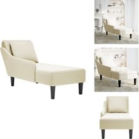 Chaiselongue mit Kissen und Rechter Armlehne Creme Samt - Chaiselongue - Chaiselongues - Recamiere - Lounge von VIDAXL