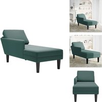 Chaiselongue mit Kissen und Rechter Armlehne Dunkelgrün Samt - Chaiselongue - Chaiselongues - Recamiere - Lounge von VIDAXL