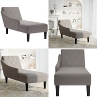 Chaiselongue mit Kissen und Rechter Armlehne Taupe Stoff - Vidaxl von VIDAXL