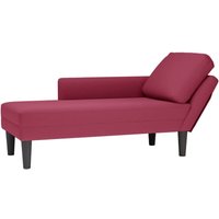 Chaiselongue mit Kissen und Rechter Armlehne Weinrot Samt Vidaxl von VIDAXL