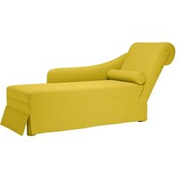Chaiselongue mit Nackenrolle und Rechter Armlehne Gelb Samt Vidaxl von VIDAXL