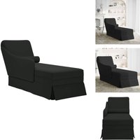 Chaiselongue mit Nackenrolle und Rechter Armlehne Schwarz Samt - Chaiselongue - Chaiselongues - Recamiere - Lounge Chaiselongue mit Nackenrolle und Rechter Armlehne Schwarz Samt - Chaiselongue - Chaiselongues - Recamiere - Lounge von VIDAXL