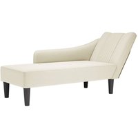Chaiselongue mit Rechter Armlehne Creme Samt Vidaxl von VIDAXL