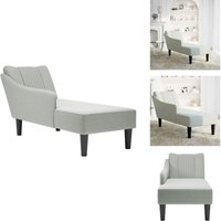 Chaiselongue mit Rechter Armlehne Hellgrau Samt - Chaiselongue - Chaiselongues - Recamiere - Lounge von VIDAXL