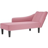 Chaiselongue mit Rechter Armlehne Rosa Samt - Vidaxl von VIDAXL