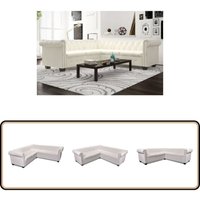 Chesterfield-Ecksofa 5-Sitzer Kunstleder Weiß - Eckcouch - Chesterfield Sofa - Leder Couch - Weisses Sofa - Lounge Möbel von VIDAXL