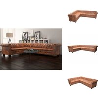 Chesterfield-Ecksofa 6-Sitzer Kunstleder Braun - Eckcouch - Lederlook Couch - Sofas - Ecksofa - Wohnzimmer Möbel Chesterfield-Ecksofa 6-Sitzer Kunstleder Braun - Eckcouch - Lederlook Couch - Sofas - Ecksofa - Wohnzimmer Möbel von VIDAXL