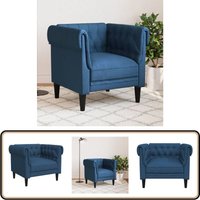 Chesterfield-Sessel Blau Stoff - Chesterfield Sessel - Sofa - Lounge Chair - Lesesessel - Blau Chesterfield-Sessel Blau Stoff - Chesterfield Sessel - Sofa - Lounge Chair - Lesesessel - Blau von VIDAXL