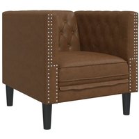 Chesterfield-Sessel Braun Kunstleder in Wildleder-Optik Vidaxl von VIDAXL