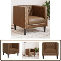 Chesterfield-Sessel Braun Kunstleder in Wildleder-Optik - Vidaxl von VIDAXL