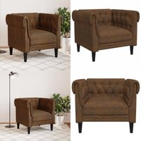 Chesterfield-Sessel Braun Stoff - Chesterfield Sessel - Polsterstuhl - Esszimmerstuhl - Wohnzimmerstuhl - Braun - Home & Living von VIDAXL